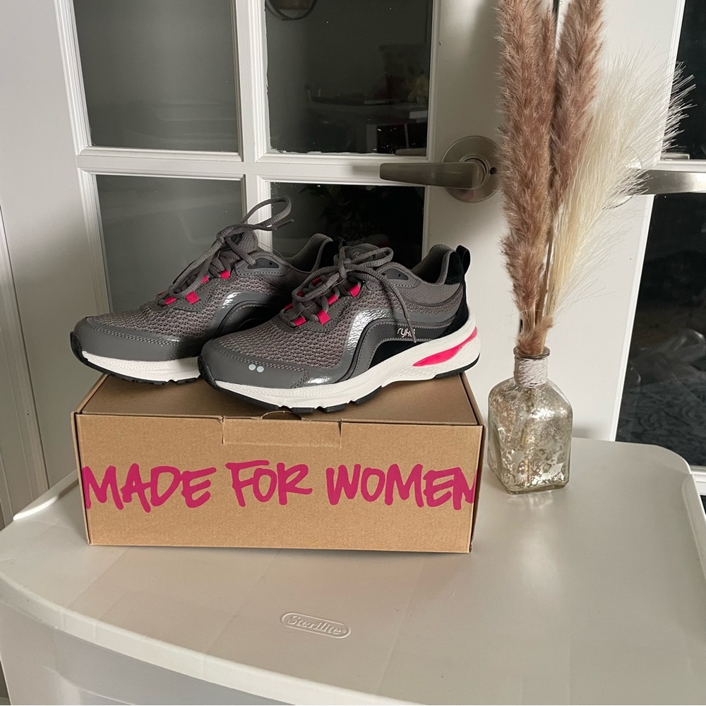 Ryka Belong  dark gray and pink athletic sneakers